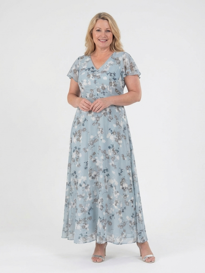 DELACROIX | Robe Maxi en Chiffon Floral Ismeria