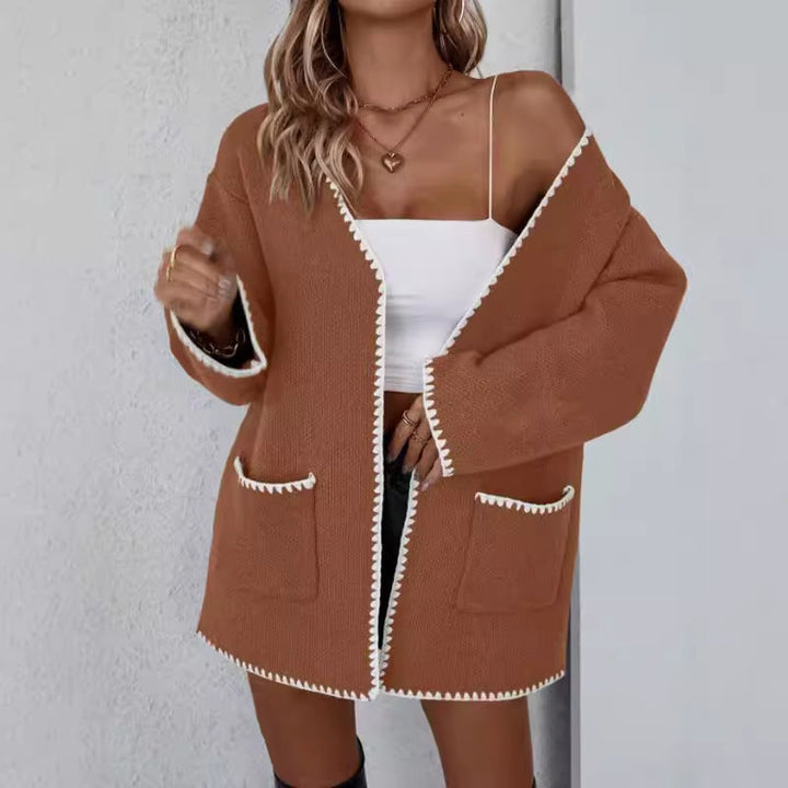DELACROIX | Cardigan Surpiqûres Contrastées Sylvie