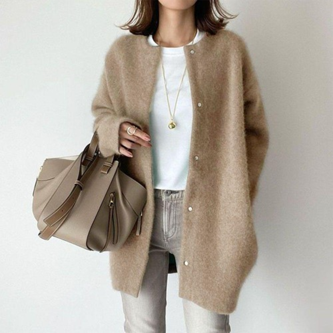 DELACROIX | Cardigan Long Sans Col Léa