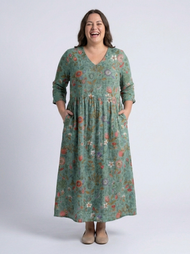 DELACROIX | Robe Maxi à Manches Trois Quarts Marina