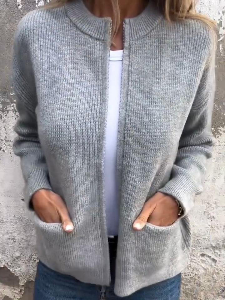 DELACROIX | Cardigan Sans Col à Poches Marie