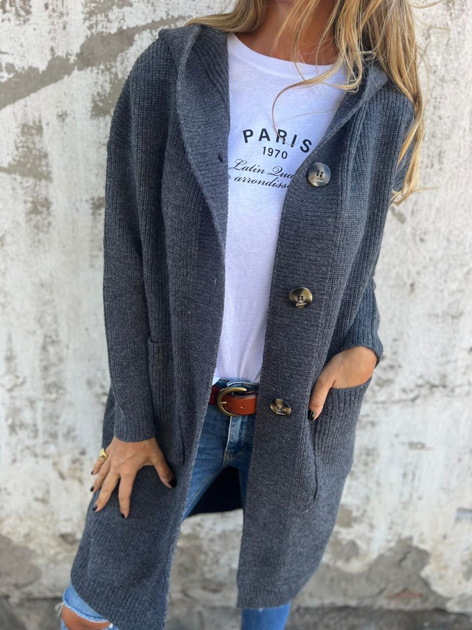 DELACROIX | Cardigan Long Boutonné Isabelle