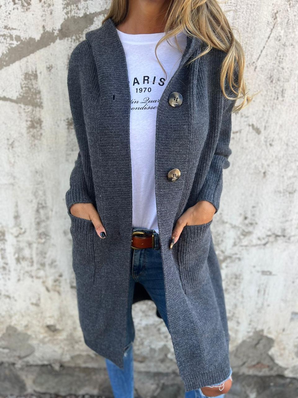DELACROIX | Cardigan Long Boutonné Isabelle