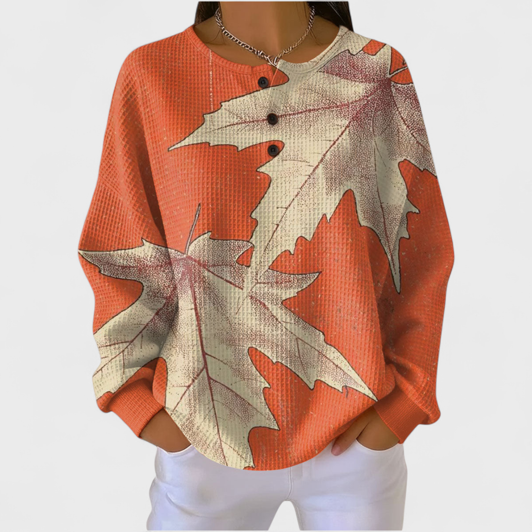 DELACROIX | Pull Gaufré Feuilles d'Érable Pauline