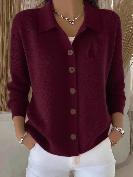 DELACROIX | Cardigan Col Polo Boutonné Isabelle