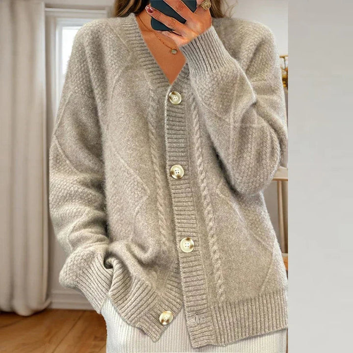DELACROIX | Cardigan Torsades Col V Mathilde