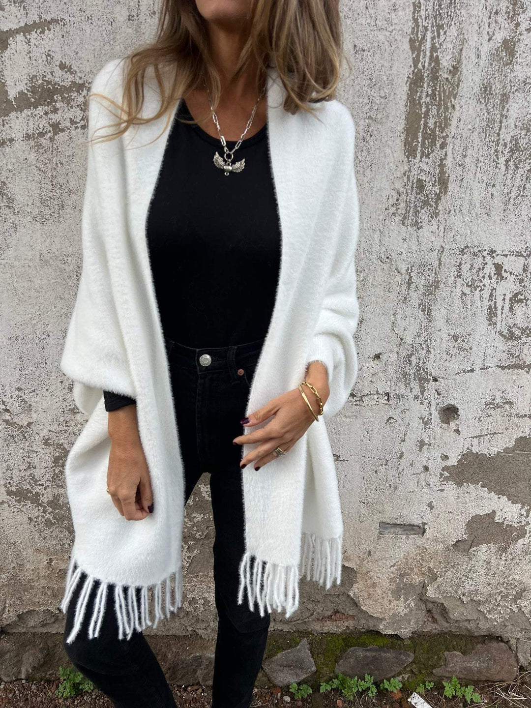 DELACROIX | Cardigan Long à Franges Élina