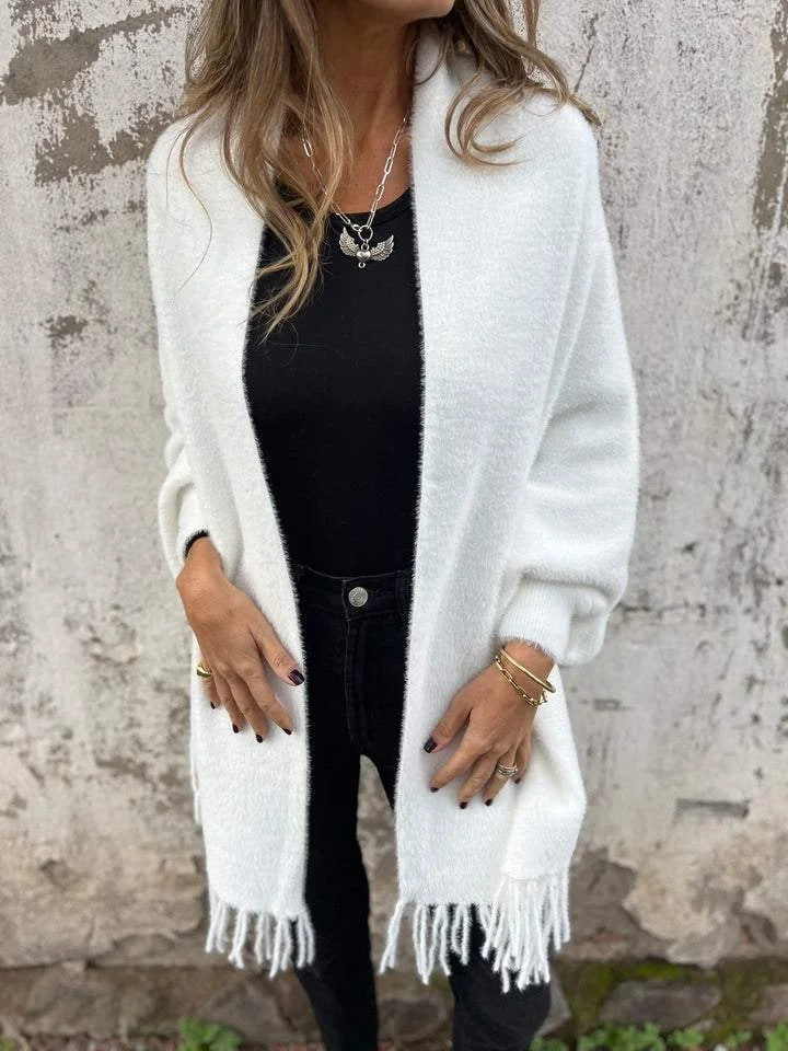 DELACROIX | Cardigan Long à Franges Élina