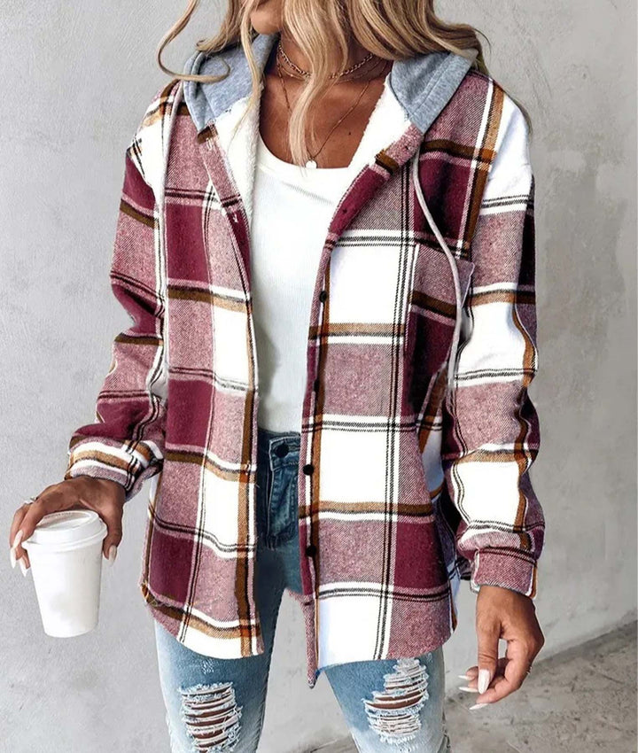 2025 European and American Casual Style Aliexpress Amazon Hot-Selling Women's Casual Versatile Large Plaid Jacket Autumn and Winter New Style