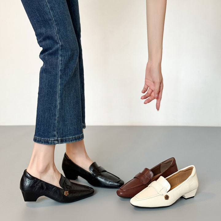 DELACROIX | Mocassins Cuir Camélia Doré Juliette