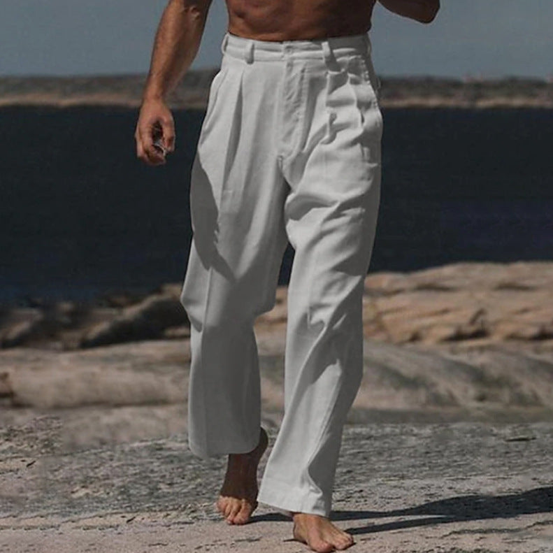 DELACROIX | THEO PANTALONS EN LIN À JAMBES LARGES