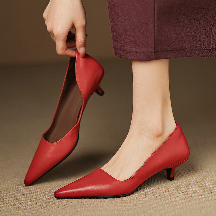 DELACROIX | Escarpins Kitten Heel en Cuir Manon