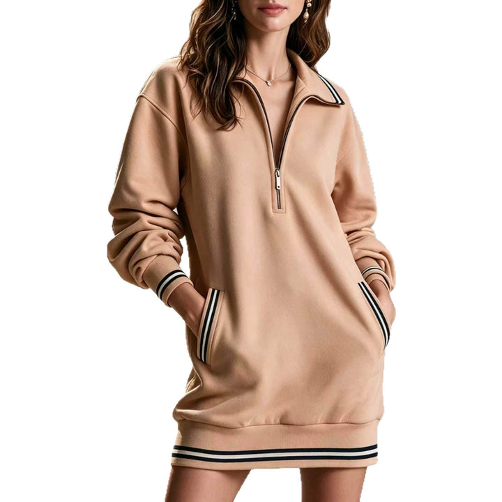 DELACROIX | Robe-Sweat Zippée Bords Rayés pour Femme Monique