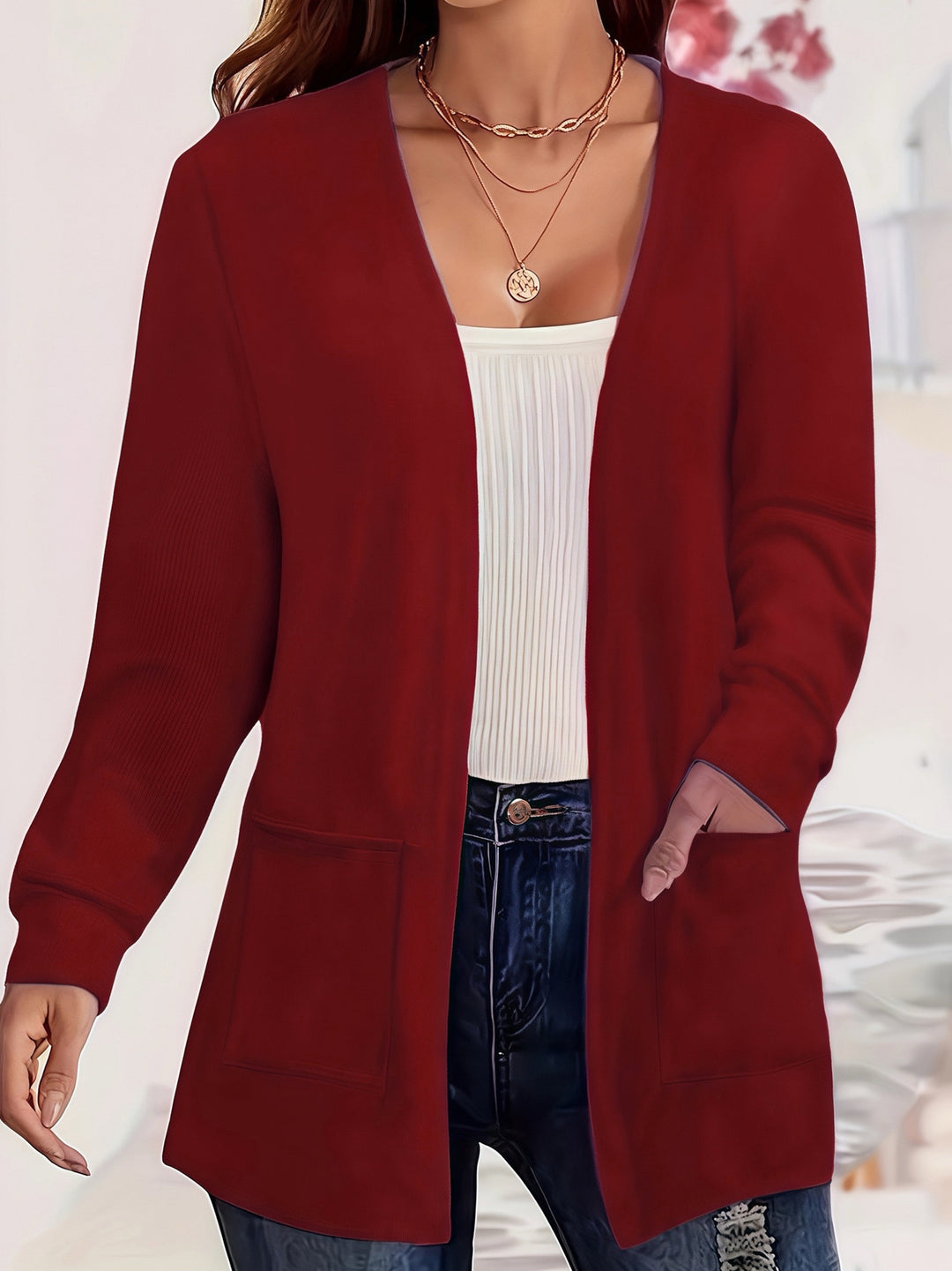 2026 Autumn New European and American Cross-Border Fashionable and Stylish Plus Size Women's Long-Sleeve Knitted Jacket Top