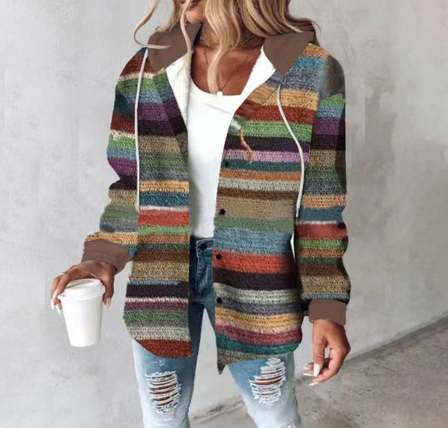 2025 European and American Casual Style Aliexpress Amazon Hot-Selling Women's Casual Versatile Large Plaid Jacket Autumn and Winter New Style