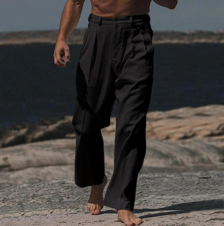 DELACROIX | THEO PANTALONS EN LIN À JAMBES LARGES