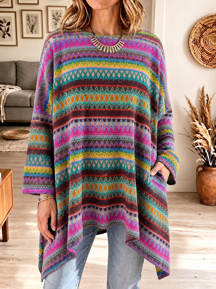 DELACROIX | Tunique Maille Jacquard Multicolore pour Femme Sandrine
