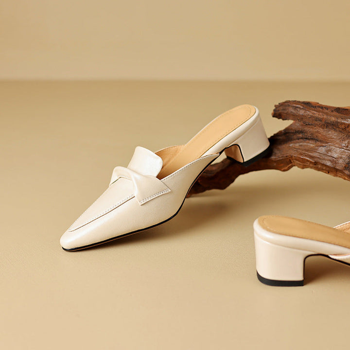 DELACROIX | Mules Pointues en Cuir Béatrice