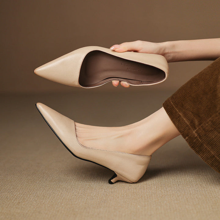 DELACROIX | Escarpins Kitten Heel en Cuir Manon