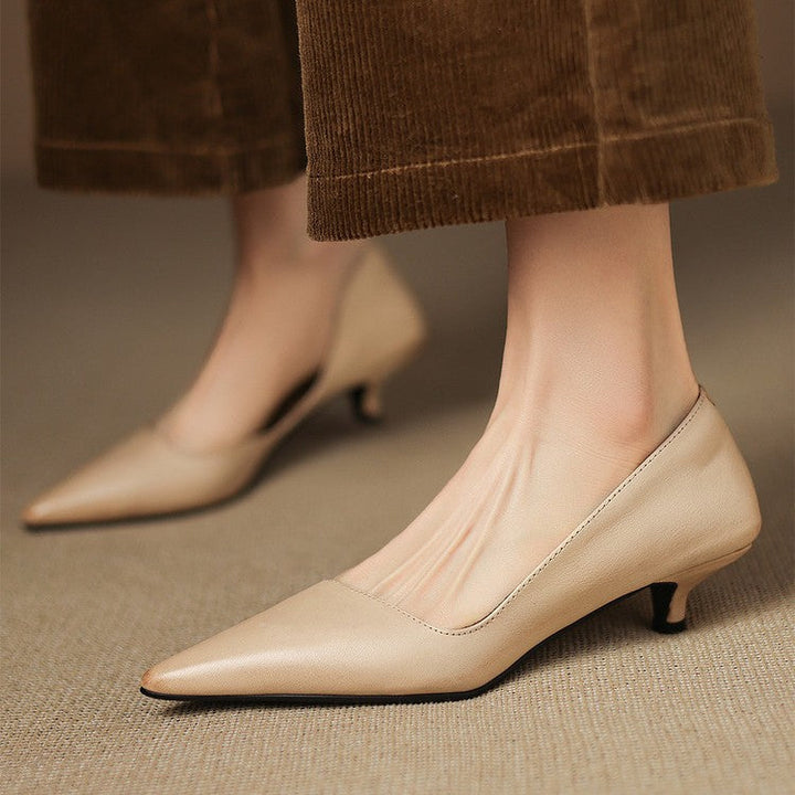 DELACROIX | Escarpins Kitten Heel en Cuir Manon
