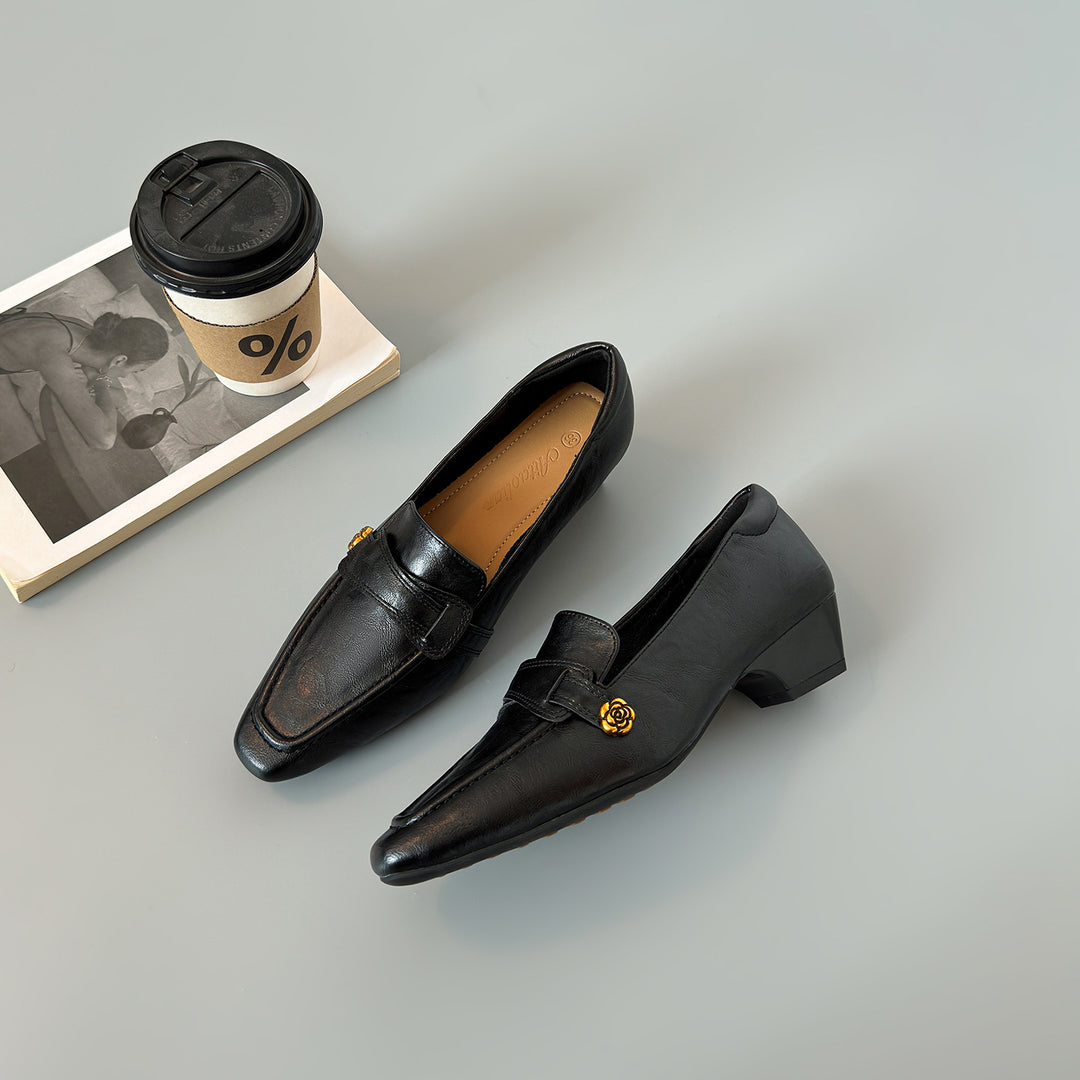 DELACROIX | Mocassins Cuir Camélia Doré Juliette