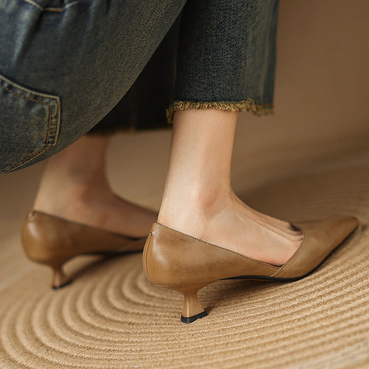 DELACROIX | Escarpins Petit Talon en Cuir Nathalie