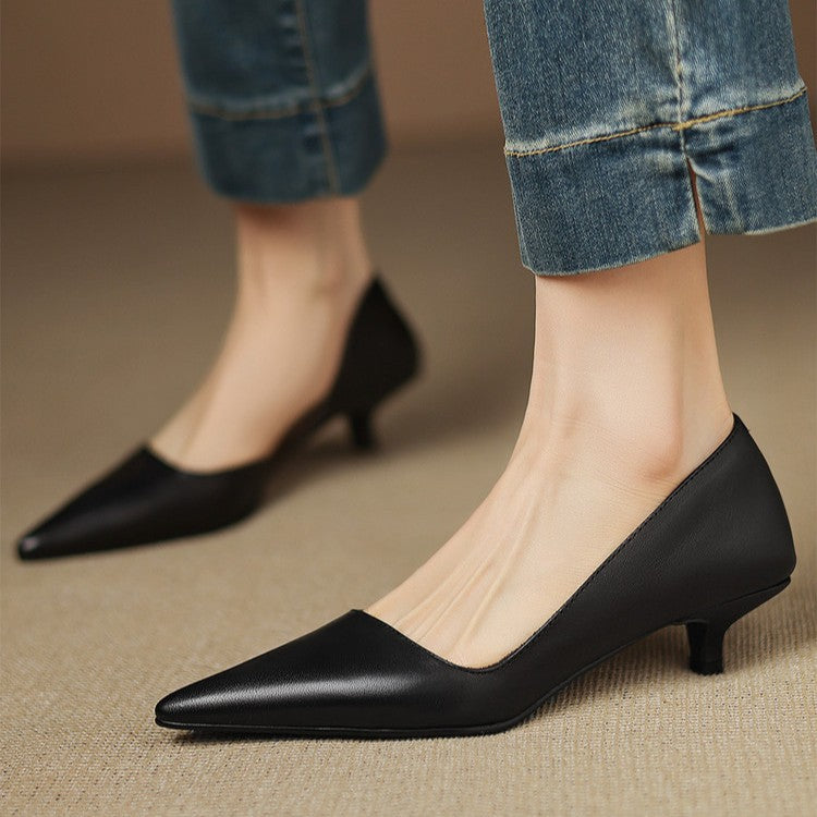DELACROIX | Escarpins Kitten Heel en Cuir Manon