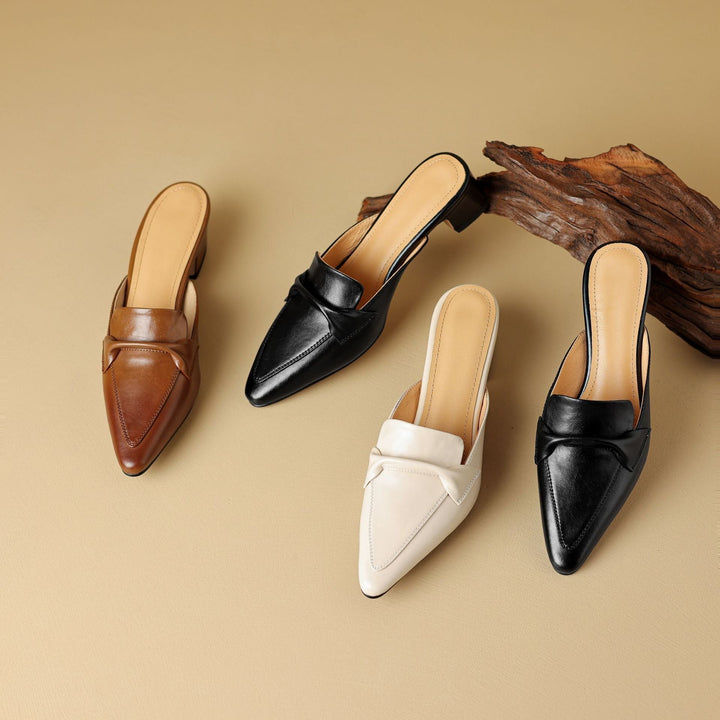 DELACROIX | Mules Pointues en Cuir Béatrice