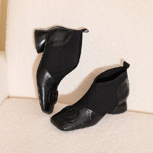 DELACROIX | Escarpins Maille Extensible Talon Bloc Amélie
