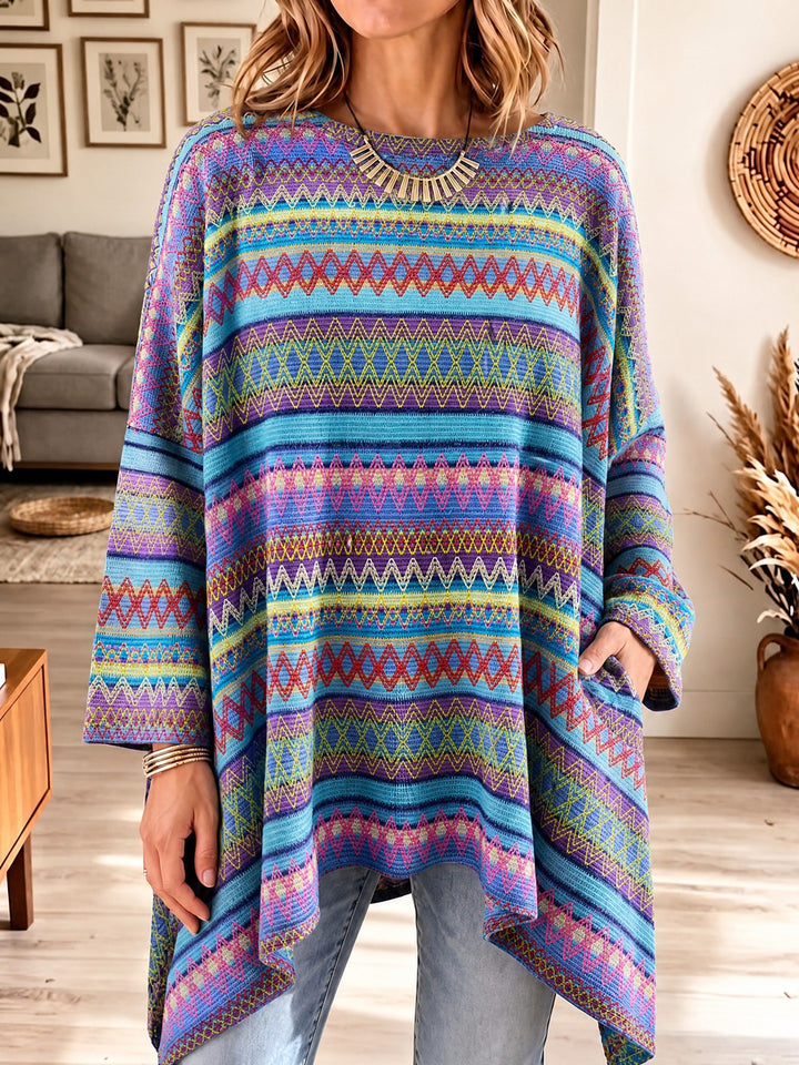 DELACROIX | Tunique Maille Jacquard Multicolore pour Femme Sandrine