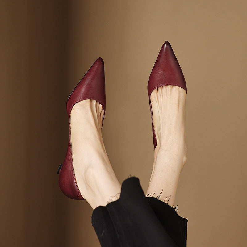 DELACROIX | Escarpins Petit Talon en Cuir Nathalie