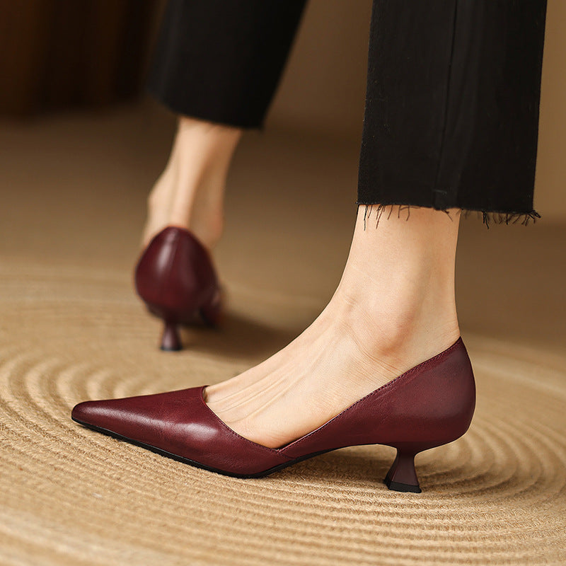 DELACROIX | Escarpins Petit Talon en Cuir Nathalie