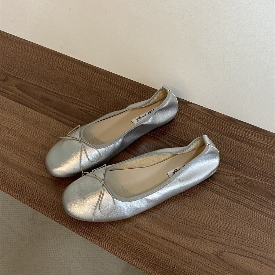 DELACROIX | Ballerines Rondes Souples à Nœud Sophie
