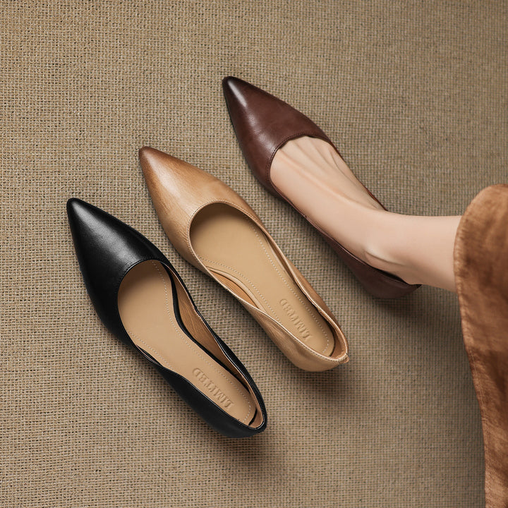 DELACROIX | Ballerines Pointues en Cuir Marie