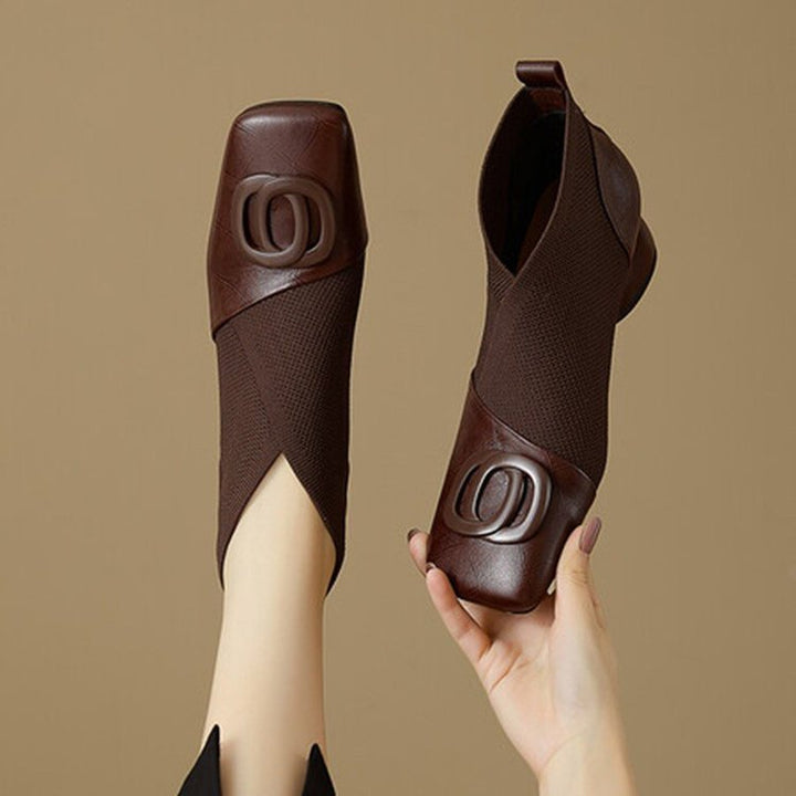 DELACROIX | Escarpins Maille Extensible Talon Bloc Amélie