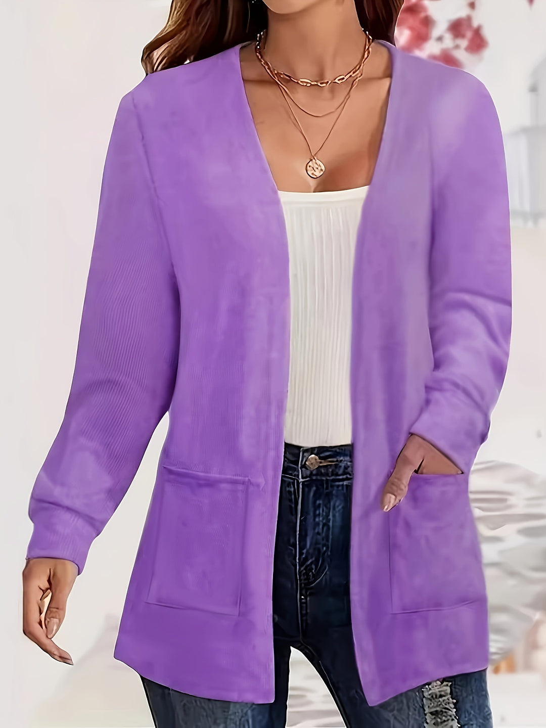 2026 Autumn New European and American Cross-Border Fashionable and Stylish Plus Size Women's Long-Sleeve Knitted Jacket Top