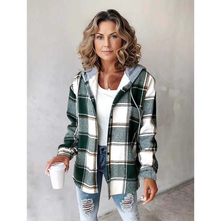2025 European and American Casual Style Aliexpress Amazon Hot-Selling Women's Casual Versatile Large Plaid Jacket Autumn and Winter New Style