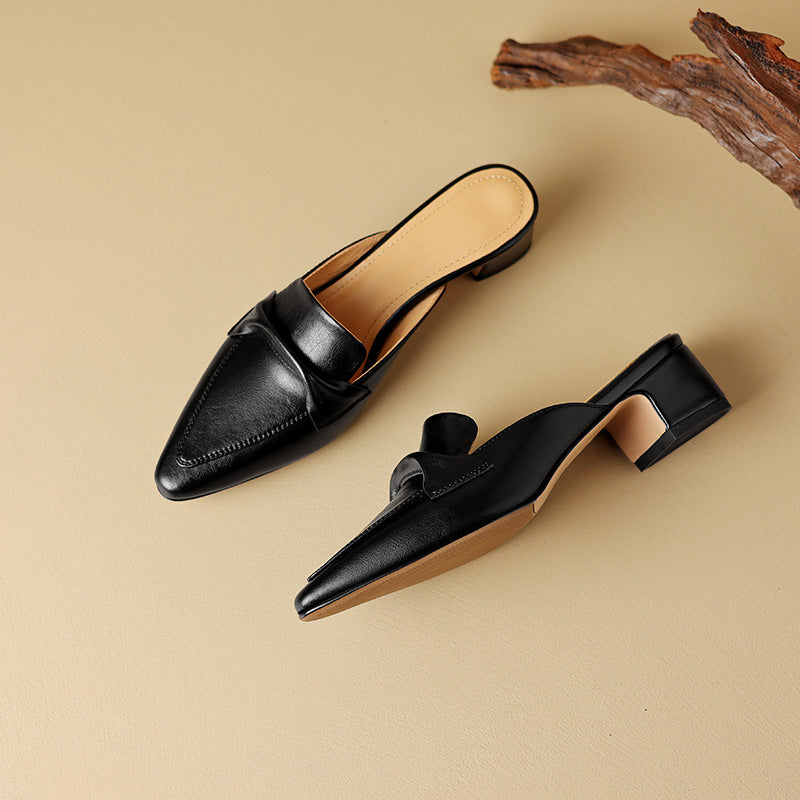 DELACROIX | Mules Pointues en Cuir Béatrice
