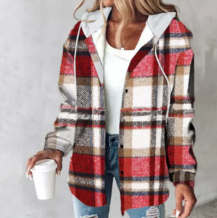 2025 European and American Casual Style Aliexpress Amazon Hot-Selling Women's Casual Versatile Large Plaid Jacket Autumn and Winter New Style