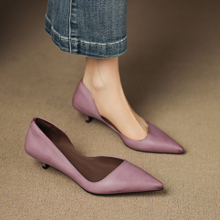 DELACROIX | Escarpins Kitten Heel en Cuir Manon