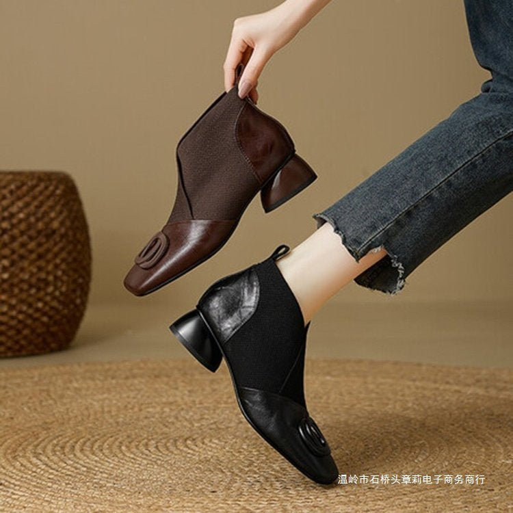 DELACROIX | Escarpins Maille Extensible Talon Bloc Amélie