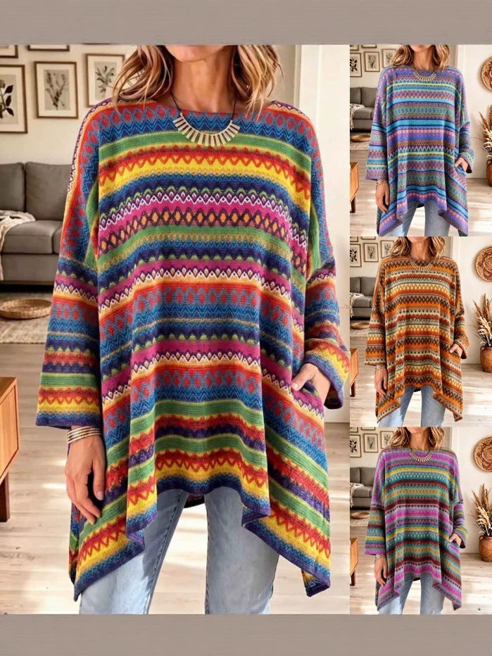 DELACROIX | Tunique Maille Jacquard Multicolore pour Femme Sandrine