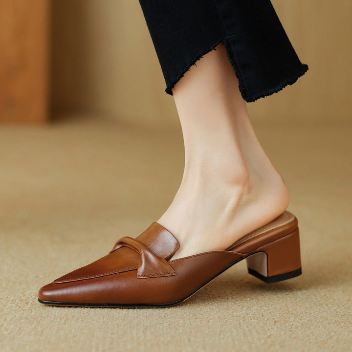 DELACROIX | Mules Pointues en Cuir Béatrice