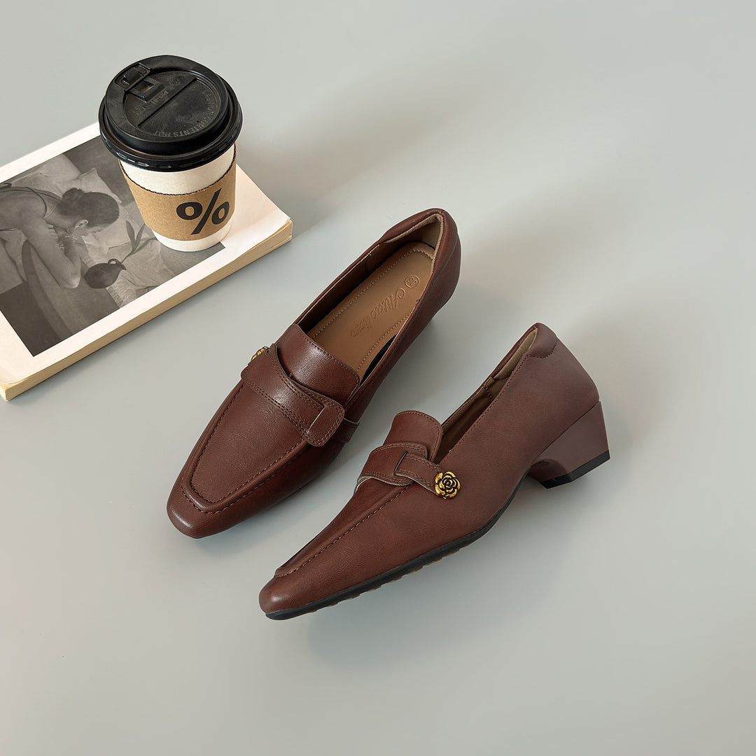 DELACROIX | Mocassins Cuir Camélia Doré Juliette