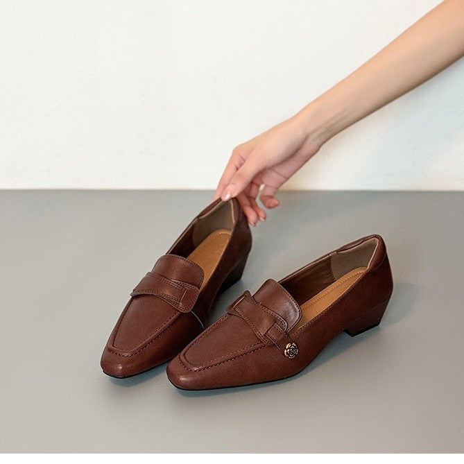 DELACROIX | Mocassins Cuir Camélia Doré Juliette