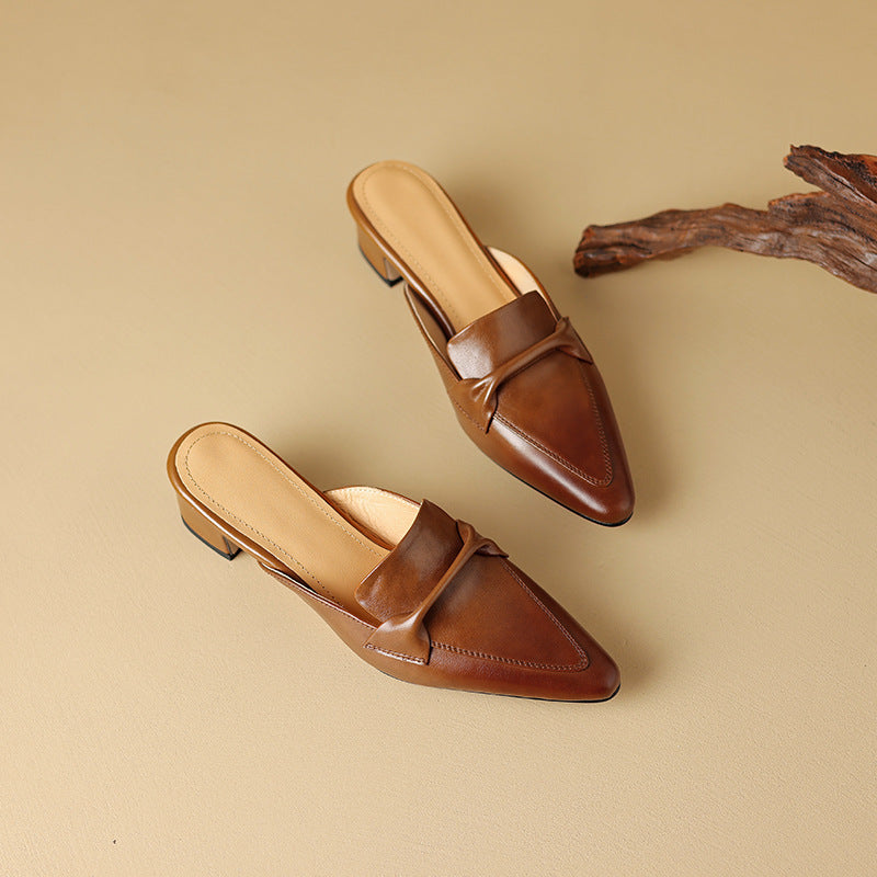 DELACROIX | Mules Pointues en Cuir Béatrice