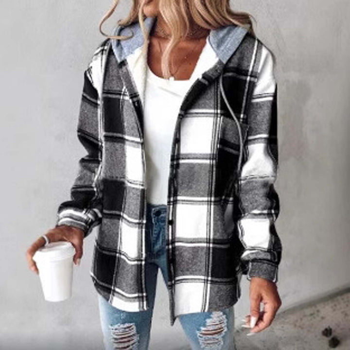 2025 European and American Casual Style Aliexpress Amazon Hot-Selling Women's Casual Versatile Large Plaid Jacket Autumn and Winter New Style