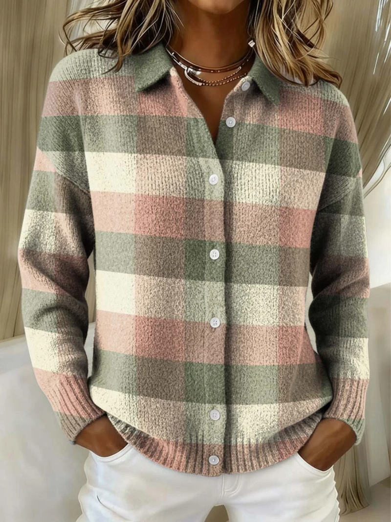 DELACROIX | Cardigan Carreaux Pastel Nicole