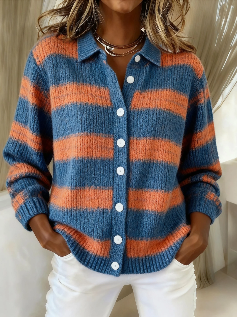 DELACROIX | Cardigan Maille Rayures Larges Charlotte