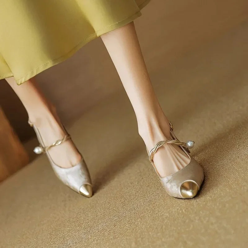 DELACROIX | Escarpins Slingback Perle Torsadée Martine
